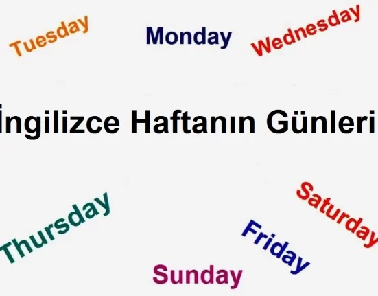 İngilizce Haftanın Günleri