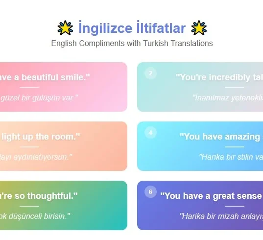 İngilizce İltifatlar