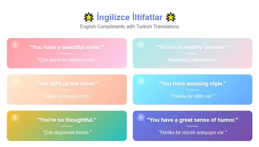 İngilizce İltifatlar